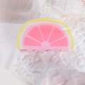 Mini fruit shaped hair claw clip with pink and yellow citrus slice design in acrylic - Orange Clip 5cm