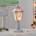 Witte kerstlantaarn met sneeuwpop, 21x8x7.5cm decoratieve waterlamp met glitters - Vierkante Sneeuwpop Stijl / Wit