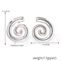 Orecchini a spirale in acciaio al titanio lucido per un look geometrico moderno - Argento