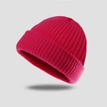 Winter warm rose pink knit beanie hat with chunky texture for men and women - One Size / Light Rose Red