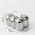 Silber galvanisierte Keramik-Taschentuchbox in Wolkenform mit Spiegeleffekt - Marshmallow 2116A-Stil / Galvanisiertes Silber