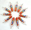 Set van 12 gouden zandsteen zeshoekige hangers met chakra strassteentjes en zilveren ogen - Gouden zandsteen