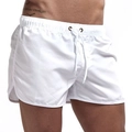 Short de bain blanc pour homme à séchage rapide avec cordon et fentes latérales - M / Blanc