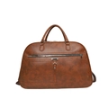 Bolso de viaje vintage en cuero PU marrón con gran capacidad y correa de hombro - Marrón