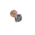 Perno de acero inoxidable oro rosa con incrustación de piedra ópalo irisada - Oro Rosa Circonita Arcoíris