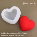 3D heart silicone mold for DIY candles and soap with red heart-shaped finished sample - No.5 (Finished Size 8.8x8.1cm)