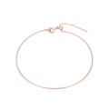 Minimalist 18K rose gold plated 925 silver bracelet with adjustable chain and clasp - Rose Gold Plated Minimalist Adjustable Slider Bangle 1.2g