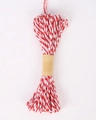 Cordoncino di cotone rosso e bianco con fascetta in carta kraft per pacchi regalo - Corda di Cotone (10m/Rotolo)