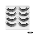 Dramatic D-curl Russian strip lashes in model 4007 with 4 pairs of black synthetic fibers - 3D Curly Style (4007)