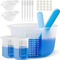 Set de vasos medidores de silicona de 600ml con herramientas y dediles para resina - Kit de herramientas DIY n.º 4