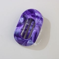 Elegant purple marble pattern ABS hair claw clip with a glossy finish for updos - Bulk Packaging / Oval Clip / Deep purple