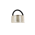 U-shaped silver brushed alloy hair tie with black high-elastic rubber band accessory - Brushed Rectangular 5cm / Silver