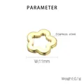 Vista detallada de accesorio de flor de acero inoxidable dorado 11mm para joyas DIY - Dorado (KLJ4316-Z)