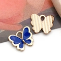 Blaue Emaille und goldene Schmetterlingsanhänger für DIY-Schmuckherstellung - Dunkelblauer Schmetterling (12x11 mm)