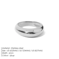 Minimalistischer 6mm polierter Edelstahlring in Silber-Optik für Damen Größe 6-8 - Umfang 52MM-US 6 / Stahlfarben