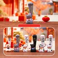Conjunto creativo de figuras de gatos de resina con cascabeles y amuletos caligráficos - Gato de la Fortuna Gigante (J99908) / 1pc Aleatorio
