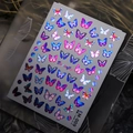 Holografische vlinder nagelstickers EM-009 met laser chroom metaal effect - Holografische Laser Vlinder Goudfolie Stijl (EM-009)