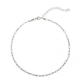 Minimalist S925 sterling silver paperclip chain necklace with lobster clasp for women - White Gold