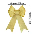 Grande fiocco di Natale dorato glitterato in PVC, dimensioni 28cm x 43cm - Oro (28*43cm)