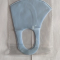 Washable light blue breathable knitted fabric face mask in individual packaging - Adult / Independent OPP Packaging / Blue