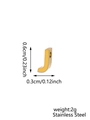 Golden stainless steel J-shaped rhinestone letter pendant for DIY jewelry making - Letter-J / Steel