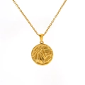 18k gold plated stainless steel necklace with sunburst relief pendant for women - Taurus