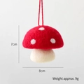 Mini wool felt red mushroom Christmas tree ornament with dimensions 7cm x 8cm and 9g weight - Large Mushroom