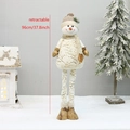 Retractable Christmas snowman doll in gold print fabric, adjustable height up to 96cm - Round Hat Style (YH21105)