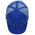 Navy blue mesh trucker hat featuring vibrant colorful bead chain and breathable panel - M (56-58cm) / All Royal Blue