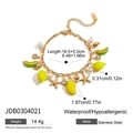 Bracciale in acciaio inossidabile dorato con ciondoli limone e stella marina, ipoallergenico - Bracciale Elementi Frutta e Mare / JDB0304021