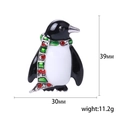 Mignonne broche pingouin en émail avec écharpe en strass rouges pour Noël - Pingouin d'Hiver (2619)