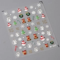 Autocollants ongles Noël bonhomme de neige et renne M-227 décalcomanies fines style gelée - M227