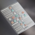 5D embossed nail stickers featuring winter sweater knit patterns in pastel colors - Pure Sweater Pattern Relief (TS-300)