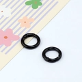 Set of two 23mm black round metal spring ring buckles for keychains and bag accessories - Black (Outer Diameter 20mm)
