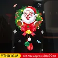 Christmas wreath window sticker with Santa Claus and red bow, size 60x90cm - Santa Wreath Large-YTH010-M
