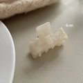 Elegant 4cm cream acetate bow hair claw clip with a pearlescent finish for half-up hair - Mermaid Color