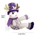 Christmas snowman deer plush curtain buckle with purple hat and sequins, height 28cm length 26cm - Elk