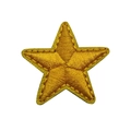 Golden embroidered star patch with satin finish and reinforced edges for apparel - Embroidered Star / Yellow