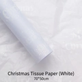 White Merry Christmas tissue paper for flower wrapping with snowflake and star patterns - 70*50cm (20 Sheets/Pack) / Christmas White