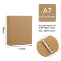 Compact A7 size 6-hole kraft paper binder cover with durable metal rings - A7 Kraft Paper Shell (6-Hole)