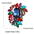 Luxury rhinestone glass floral brooch for women with multi-color crystal inlay and alloy finish - Rainbow