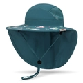 Cappello parasole per bambini con protezione nuca e stampa unicorno blu - 1-6 Anni (Regolabile) / Blu Scuro