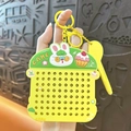 Yellow rabbit magnetic bead drawing board keychain stress-relief toy pendant accessory - Rabbit Magnetic Board Style / Yellow