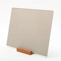 Neutral grey jewelry display stand with a natural wood base for necklaces and cards - 29-Position Necklace Rack Grey