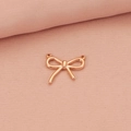 Rose gold bowknot charm pendant in titanium steel with a polished metallic finish - Rose Gold Bow 2 Pendant