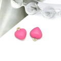 Close-up of pink enamel heart pendants with gold metal edges for DIY jewelry making - 8X9mm-0.34g / Rose Red - Gold Edge