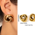 Gold Polished Wrapped Studs ZJGE0704
