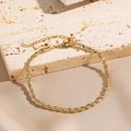 Elegant gold rope chain bracelet with heart-inspired texture and adjustable clasp - Gold Rope Bracelet (0070-1)