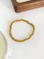 Minimalist 18K gold-plated stainless steel bead bracelet with high-polish metallic finish - 4mm / Gold