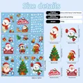 Size chart for 9-piece Christmas window stickers featuring Santa and Snowman in PVC - Cartoon Santa Claus / 30x20cm (Set of 9 Sheets)